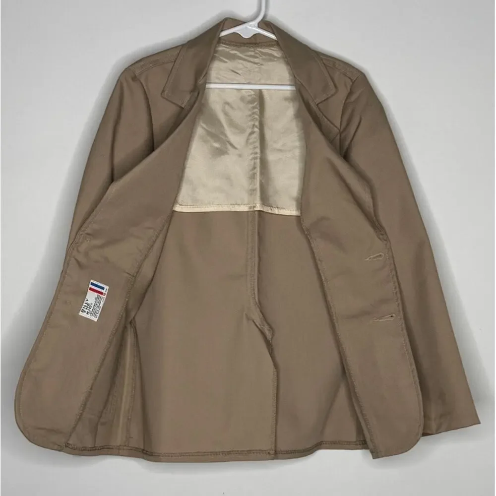 1980s Billy The Kid Boys Khaki Suit Set Jacket Vest Size 8 USA